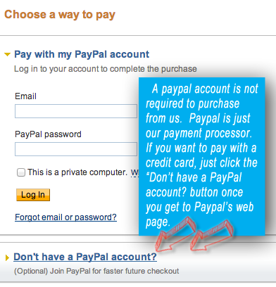 A Paypal account is not required to purchase the Singer 176-35 sewing machine manual from us.  Paypal is just our payment processor.  If you want to pay with a credit card, just click the "Don't have a PayPal account?" button once you get to PayPal's web page.